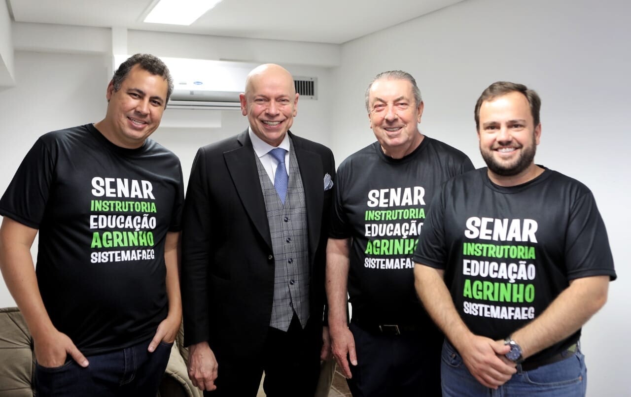 Armando Leite Rollemberg Neto -vice-presidente administrativo da Faeg/ palestrante, Leandro Karnal/ presidente do Sistema Faeg/Senar/Ifag, José Mário Schreiner/ superintendente do Senar Goiás, Dirceu Borges